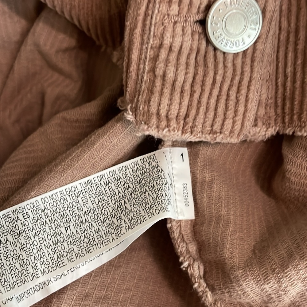 Forever 21 Corduroy Crop Shirt - Size‎ Small - Picture 5 of 5